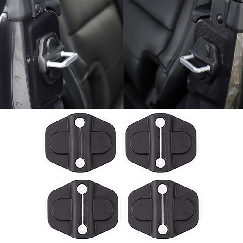 Dekoracja zamka drzwi pokrywa dla jeep kowboj Jl 2018 2019 osłona zamka drzwi naklejki akcesoria samochodowe czarny, 4 sztuk (2 drzwi): Default Title