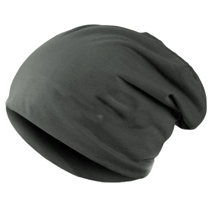 Slouchy Hat Spring Autumn Solid Color Hats Classic Casual Hats Cotton Female Hat Women Men Sleeve Beanie Cap Hip Hop: Dark gray