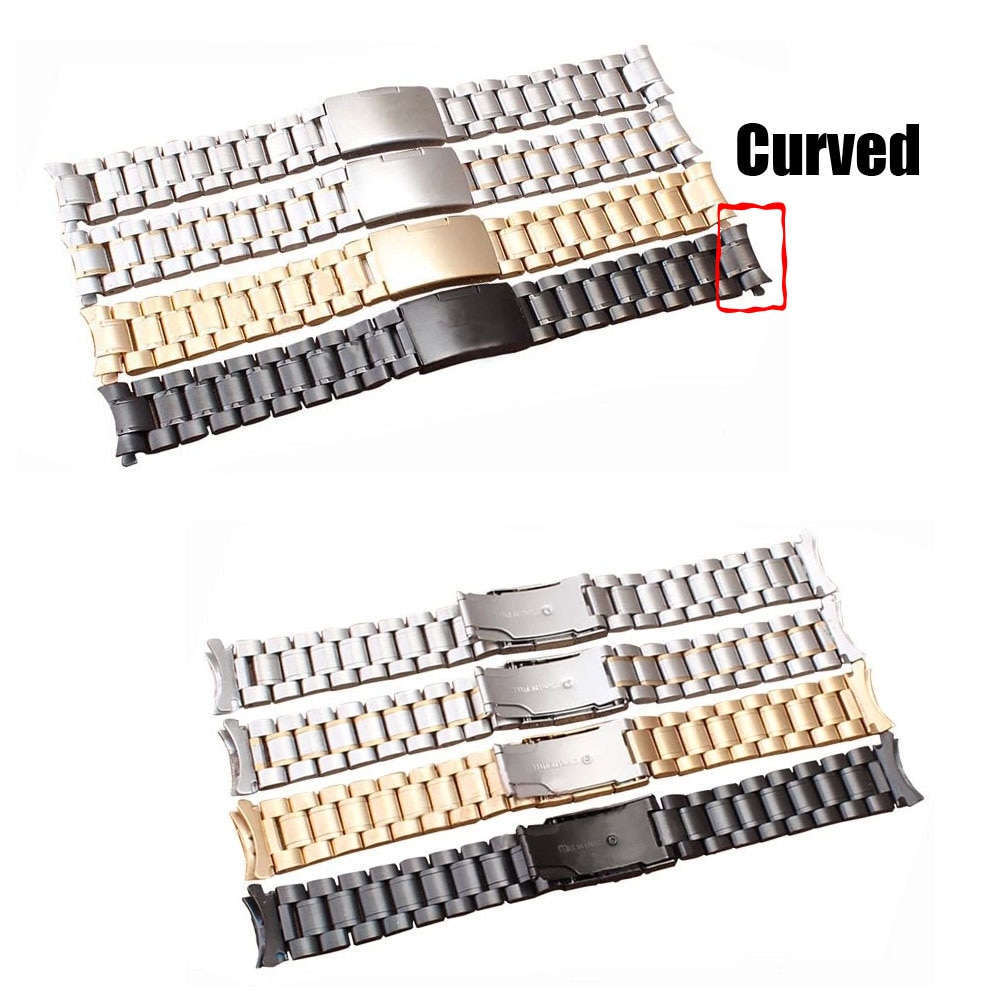 Hiqh Replacement Curved End Stainless Steel Watch ...  Grandado