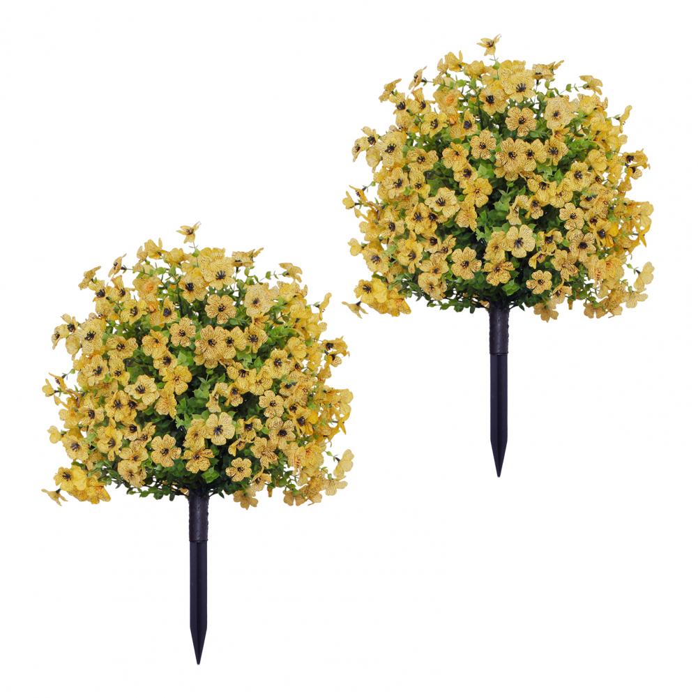 Artificial Stake Uv Resistant Artificial Flowers with Stakes for Indoor Outdoor Garden Porch Patio Wedding Party Decor Faux: Blue