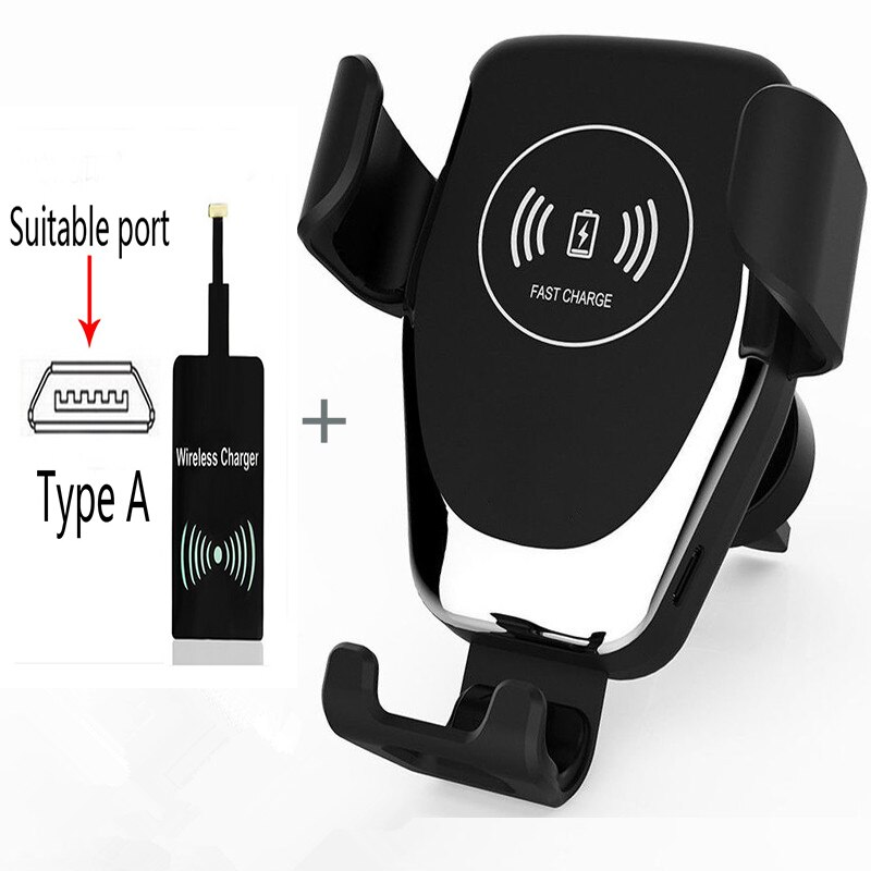 Car Wireless Charging Stand Holder Kit for iPhon 11 Pro Max Xs 8 USB Car Wireless Quick Charger Bracket for Samung S20 S10 S9: Car Charger A Kit