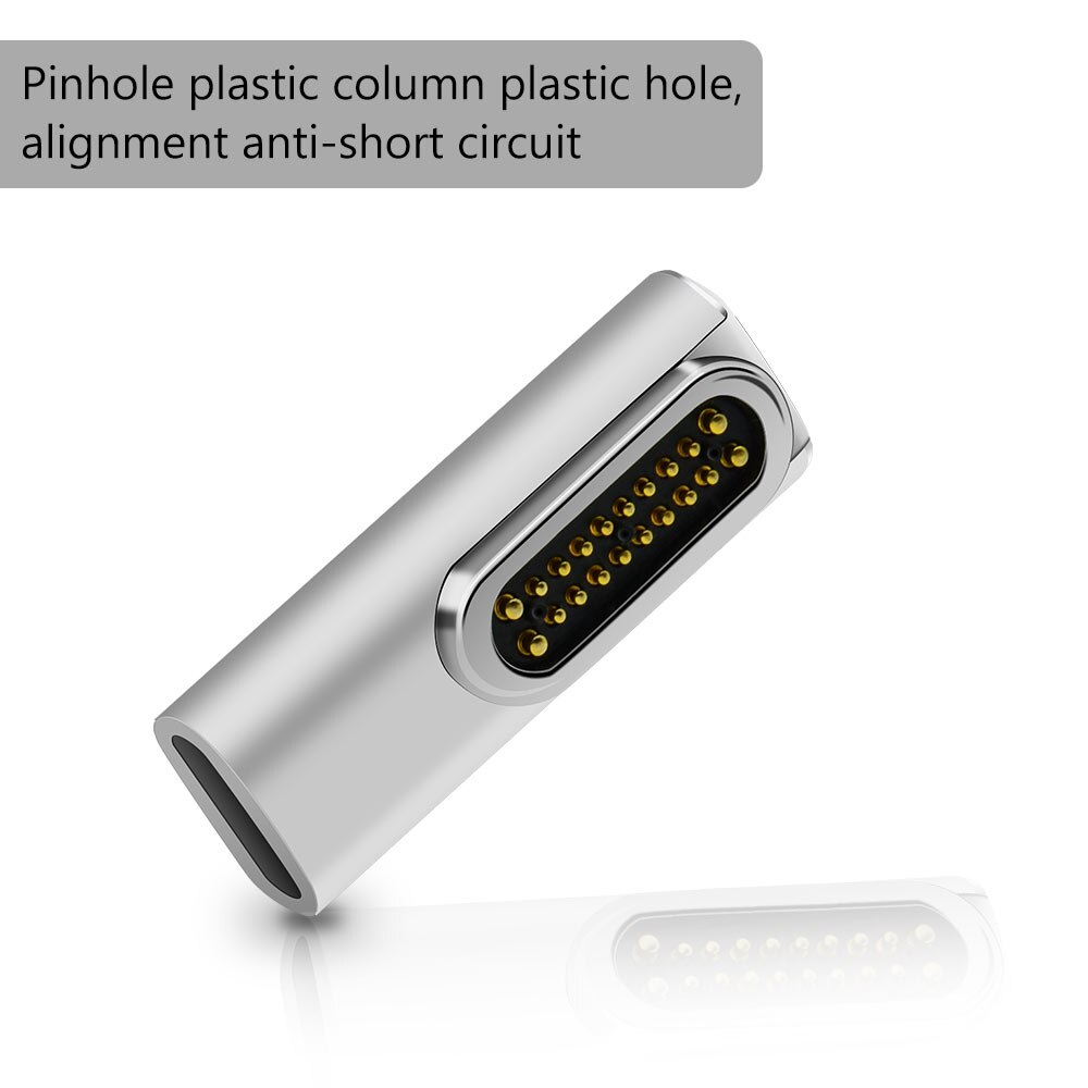 Wysokiej jakości 20 szpilki magnetyczny adapter USB C złącze typu C PD 100W szybkie ładowanie dla MacBook zawodowiec dla huawei dla Samsung: srebro