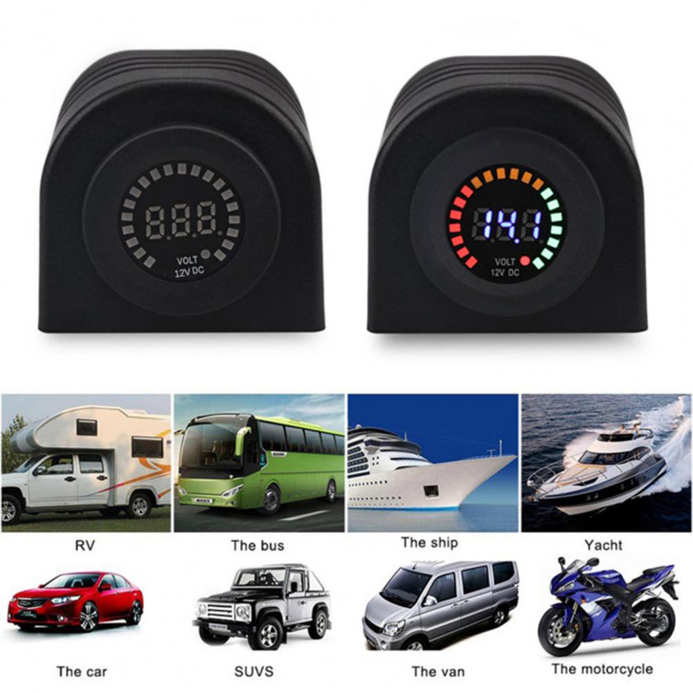 Voltage Meter LED Display Waterproof 12 Volt Digital Voltage Gauge Car Mini Digital LED Voltmeter Voltmeter Motor Accessories