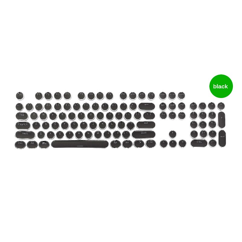 -Spieler Runde Für Schlüssel Kappe 104 Tasten Spielen Mechanische Tastatur Mit schick LED Steampunk Schreibmaschine Tastenkappen: Schwarz