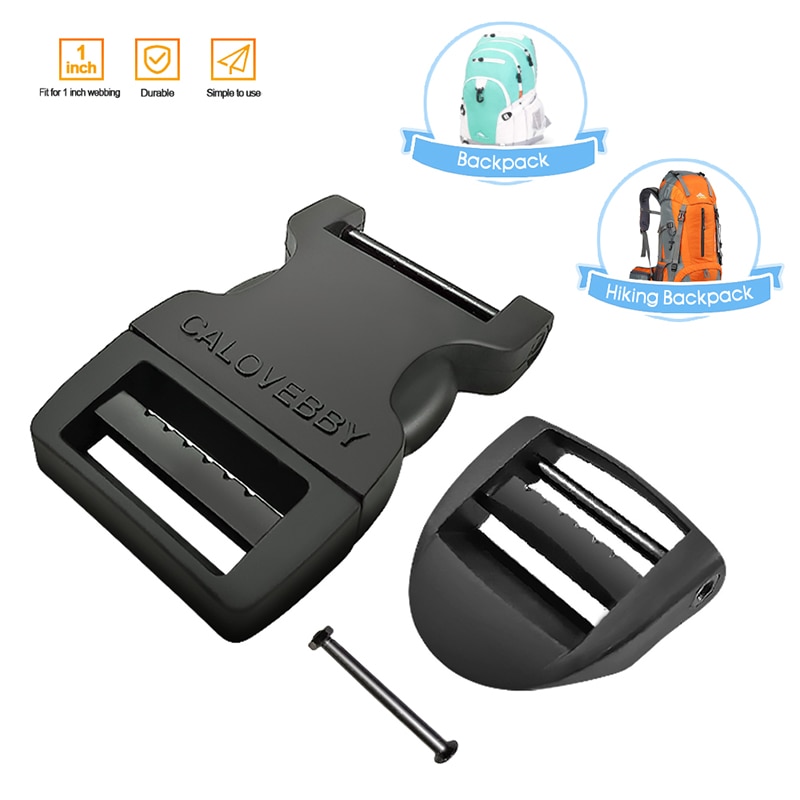 Veld Reparatie Gesp Plastic Gesp Verstelbare Quick Gesp 1 Inch Strap Flat Side Release Voor Rugzak (2 Stuks)