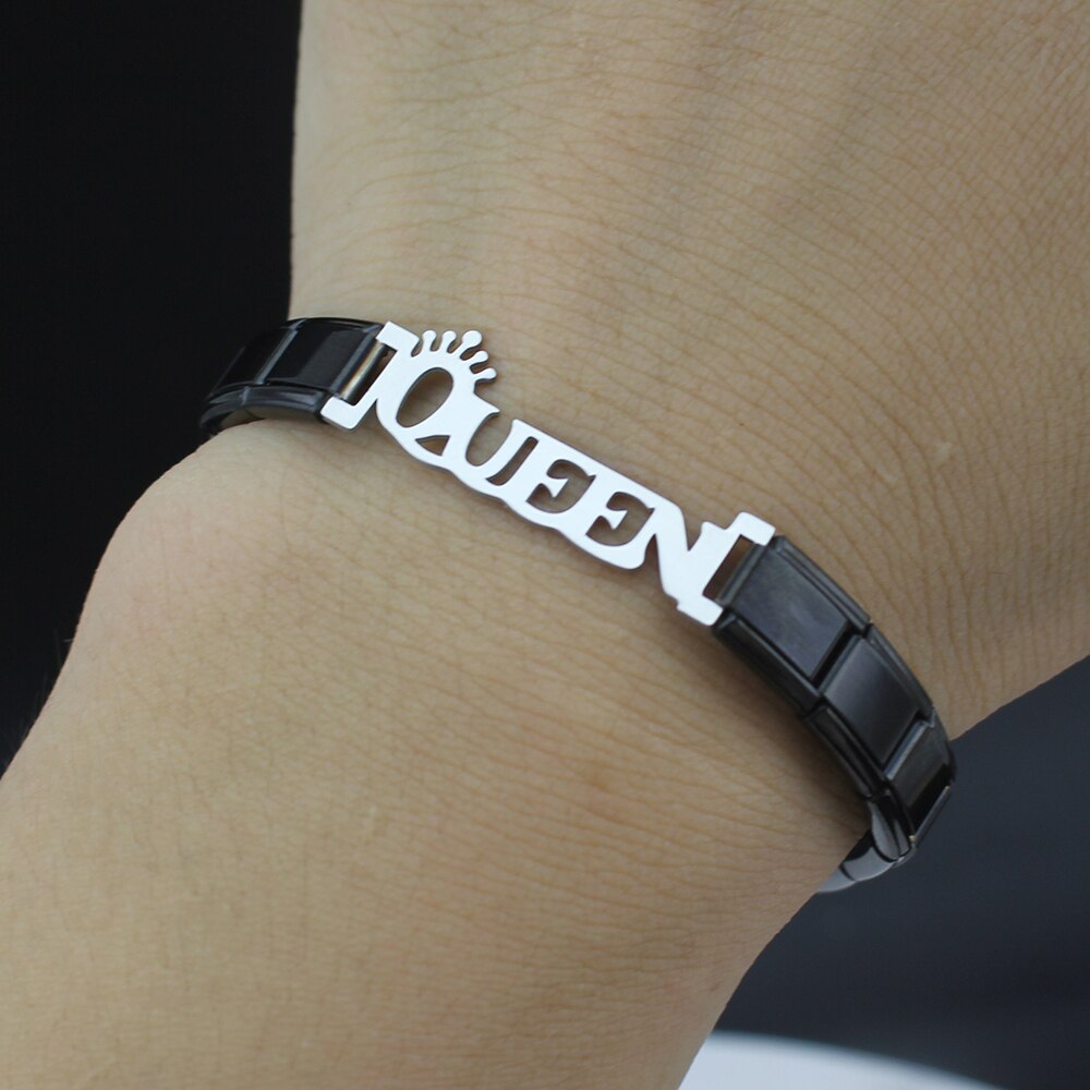 Hapiship 2018 Monili delle Donne di Modo regina di Fascino in Acciaio Inox 7 di colore 9 millimetri Braccialetto Del Braccialetto per Le Donne Della Ragazza Moglie gioielli G081