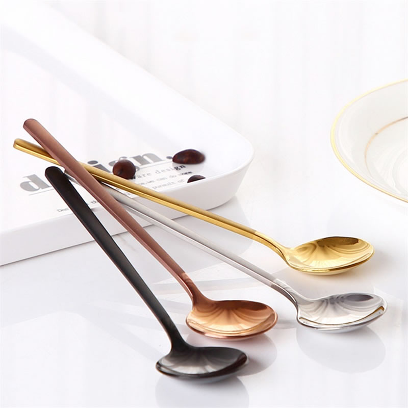 Roestvrij Staal Cirkel Koffie Lepel Espresso Thee Melk Roeren Mengen Serveren Lepel Ijs Dessert Scoop Keuken Accessoires