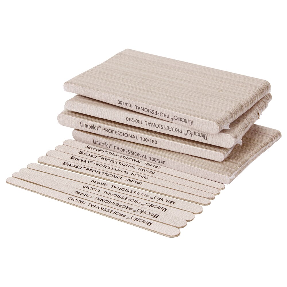 200 Uds lima de uñas gris lavable 100/180/240 limas de madera pulidoras de uñas herramientas DE CUIDADO DE MANICURA