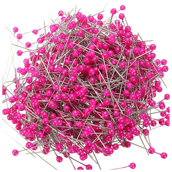 800 X Pearl Round Head Dressmaking Sewing Pins Decorating Wedding Florist Corsage: Red