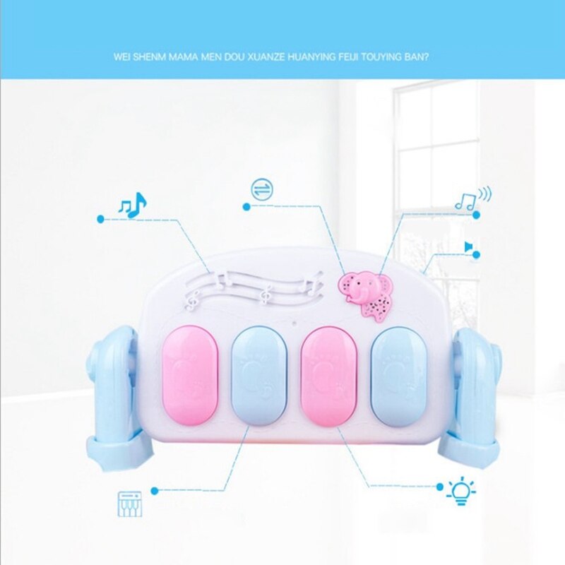 Baby speelmat, baby gym speelgoed, speelmat, 0-12 maanden, zachte verlichting, rammelaars, muziekmat, kruipmat voor baby's, speelgoed, blauw