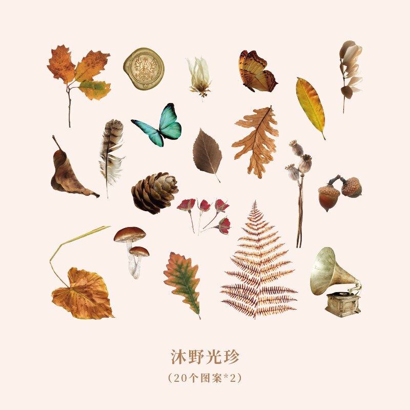 40pcs Flowers Collection Cute Japanese Stickers Pack Kawaii Cartoon Sticker Set For Planner Journals Diary Scrapbooks: E