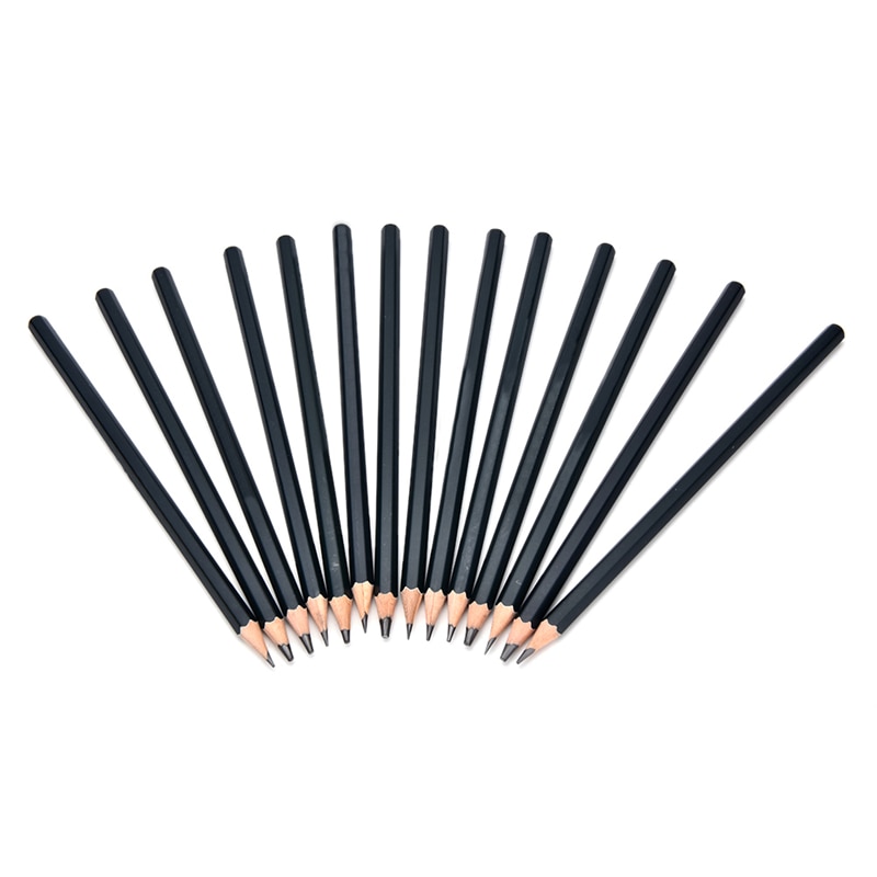 14 Pcs/set Sketch and Drawing Writing Pencil Stationery Supplies 1B 2B 3B 4B 5B 6B 7B 8B 10B 12B HB Pencil