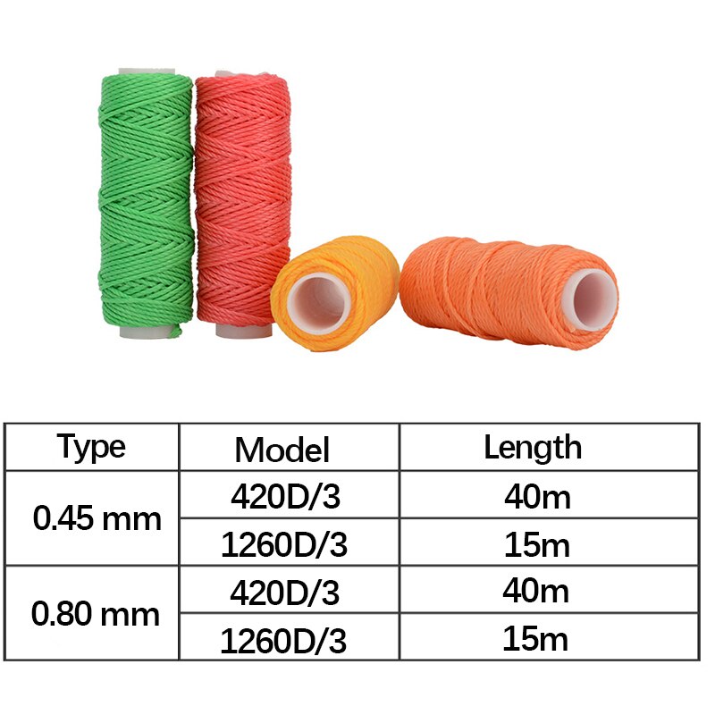 Hilo encerado redondo para cuero, 0,45, 0,8mm, para pulseras artesanales, costura de poliéster, cuerdas recubiertas de cera, accesorios para bricolaje