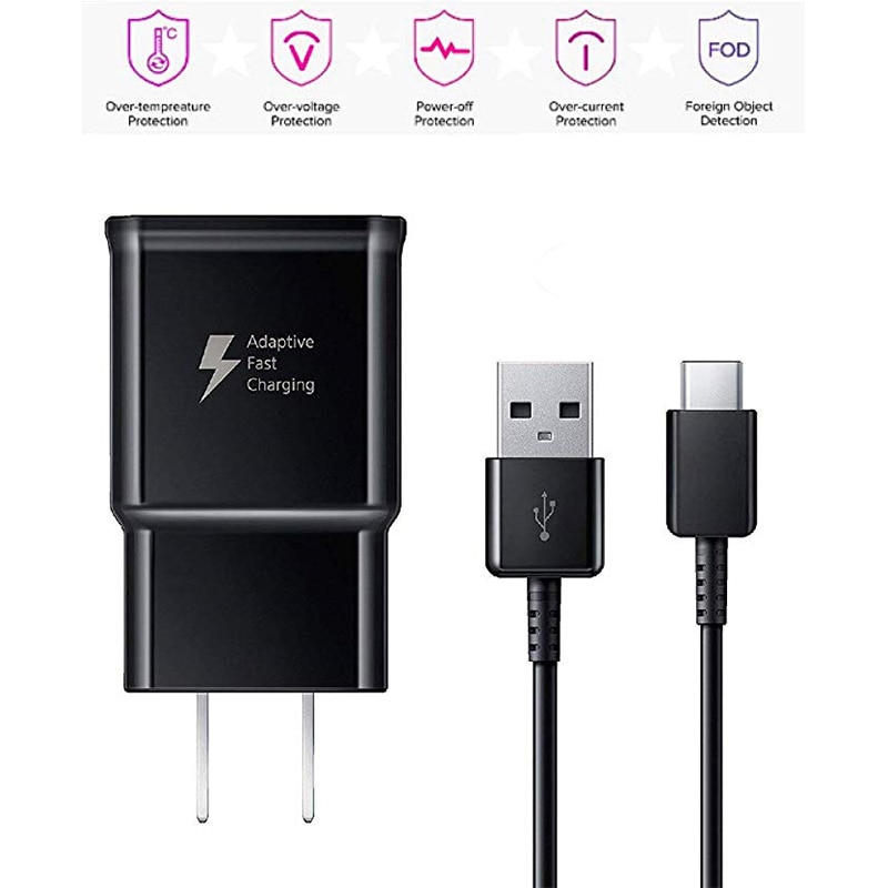 Samsung-Adaptador de cargador rápido de 15W, Cable de datos tipo C, AFC, USB 3,0, para Galaxy S8, S9, S10, Note 8, 9, 10, 30, A50, A70, A90, A80