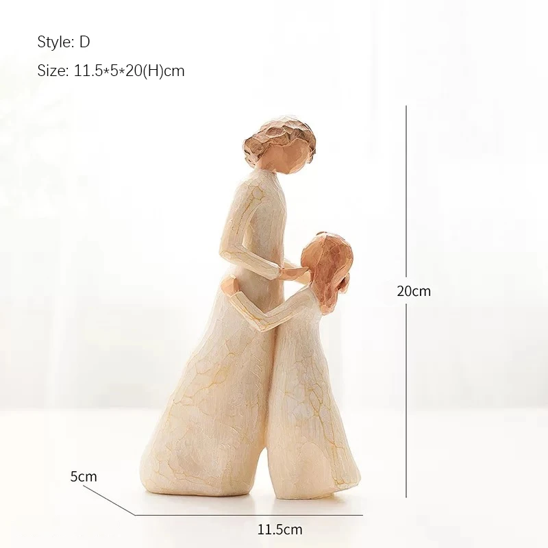 Artistic Nordic Style Love Family Resin Figure, Figurine Ornaments, Home Decoration, Human Statue Crafts, Happy Time: DARK GRAY