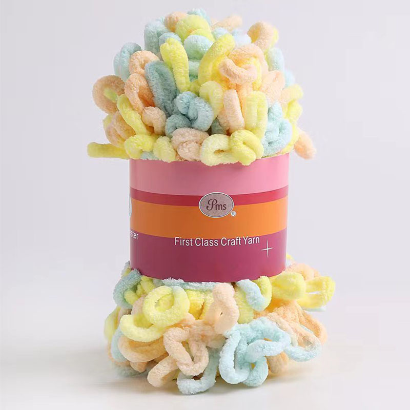 Hilo grueso de chenilla para tejer a mano, 100G, para manta de ganchillo, alfombra, manualidades: Gris claro