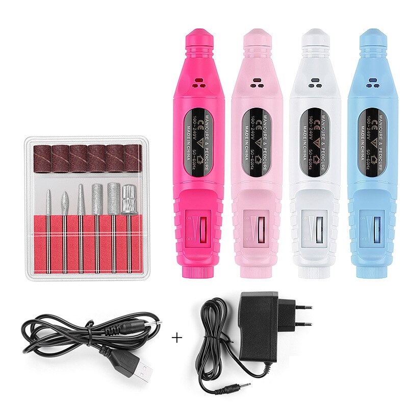 Nail File Drill DIY Manicure Tool Pedicure Machine Set USB Charging Electric Nail Polish Buffer Polishing Pen