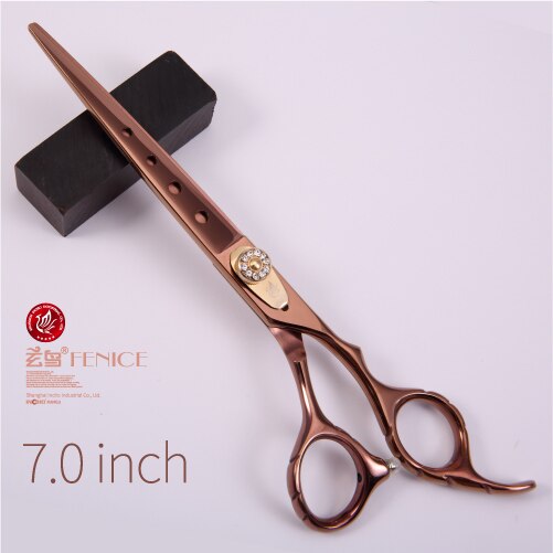 Fenice Professionele High-End 7.0 7.5 8.0 Inch Pet Hond Kat Grooming Knippen Schaar Rechte Hond Schaar Grooming Schaar: 7 inch