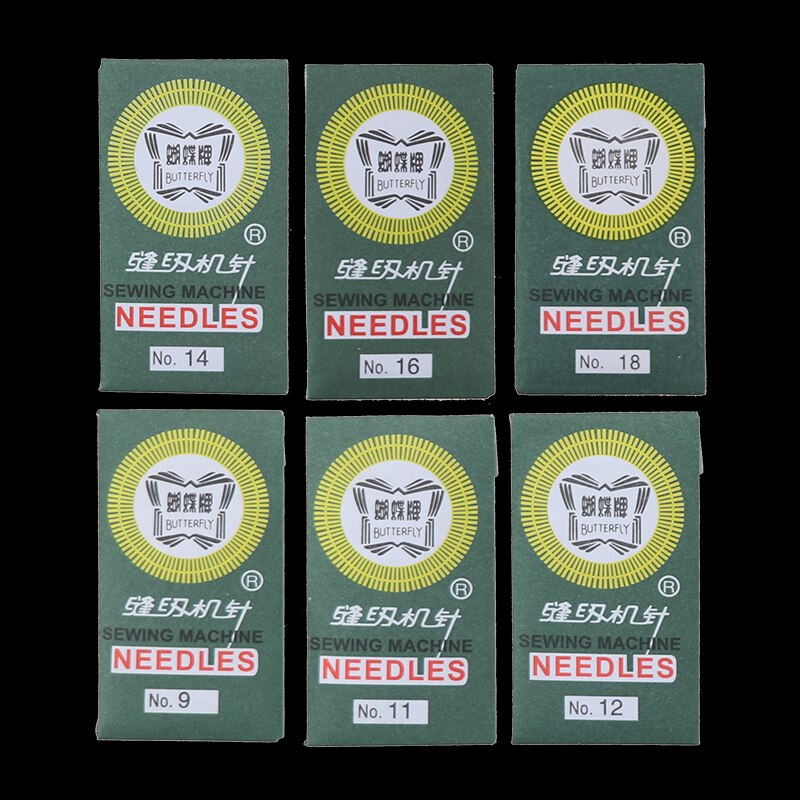 6PCS Butterfly Silver Sewing Machine Needles Assorted Home Sewing Machine Needles 9/65 11/75 12/80 14/90 16/100 18/110: 6PCS  SET