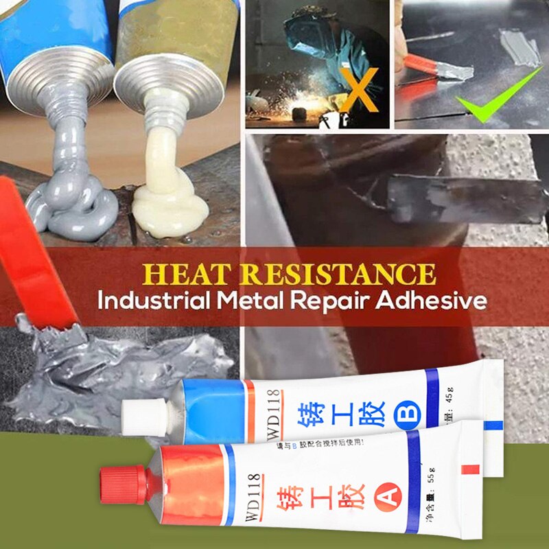 Industriel varmebestandighed koldsvejset metal reparationspasta klæbemiddel bærbar til revner mjj 88