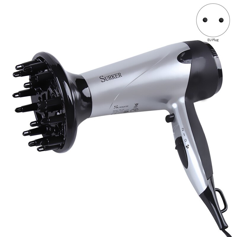 Surker dw -778 hårtørrer 2000w tre vindhastighedskontrol konstant temperatur og hurtigtørrende dobbelt overophedningsbeskyttelse hårtørrer