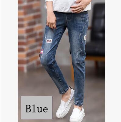 Mutterschaft Blau Jeans Für Schwangere Frau Schwangerschaft Hosen Elastische taille Schwangerschaft Kleidung Plus Größe Schwarz Denim Schwangere Kleidung: Blau / 3XL