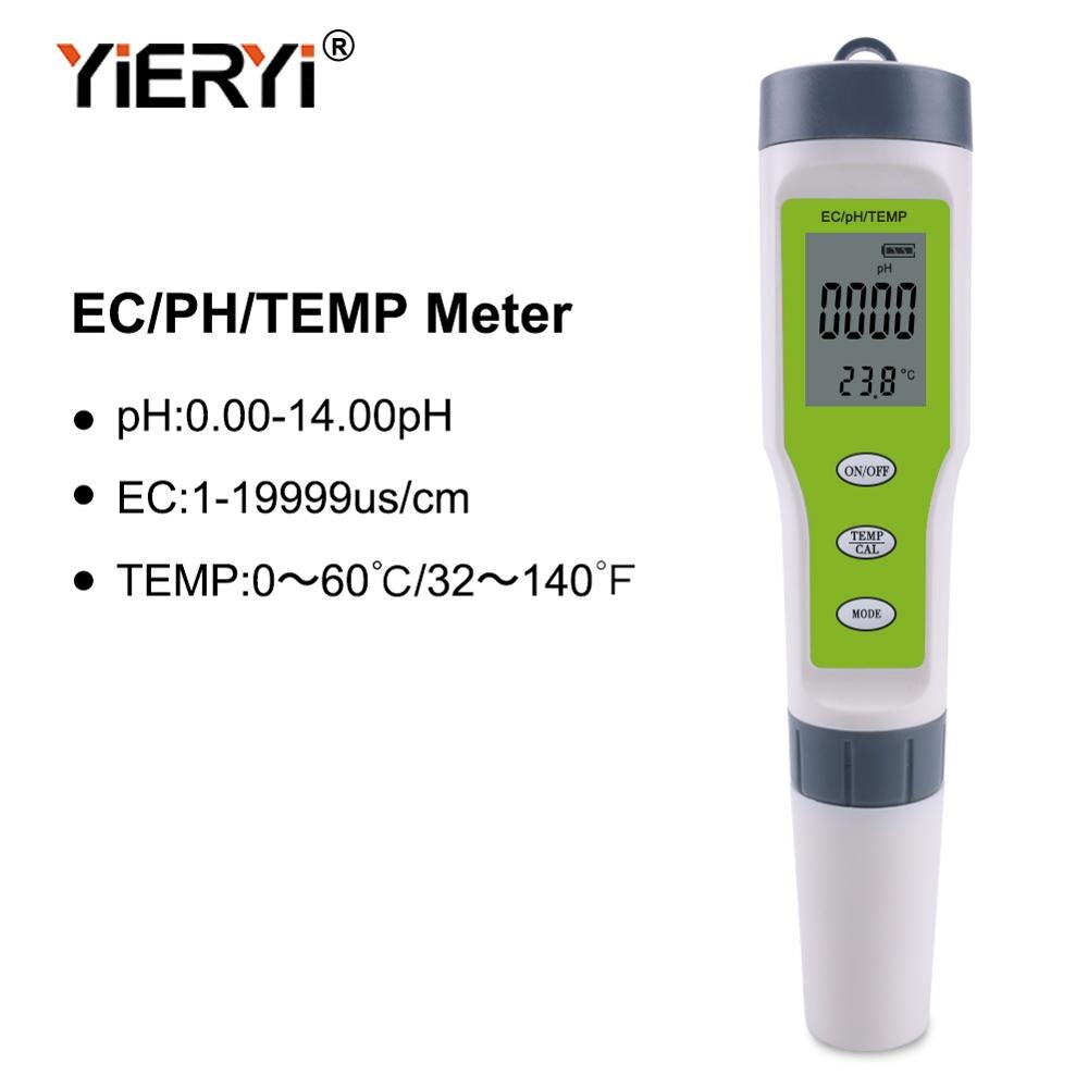 Yieryi tds ph meter ph/tds/ec/temperaturmåler digital vandmonitor tester til pools, drikkevand, akvarier: Tph 01137