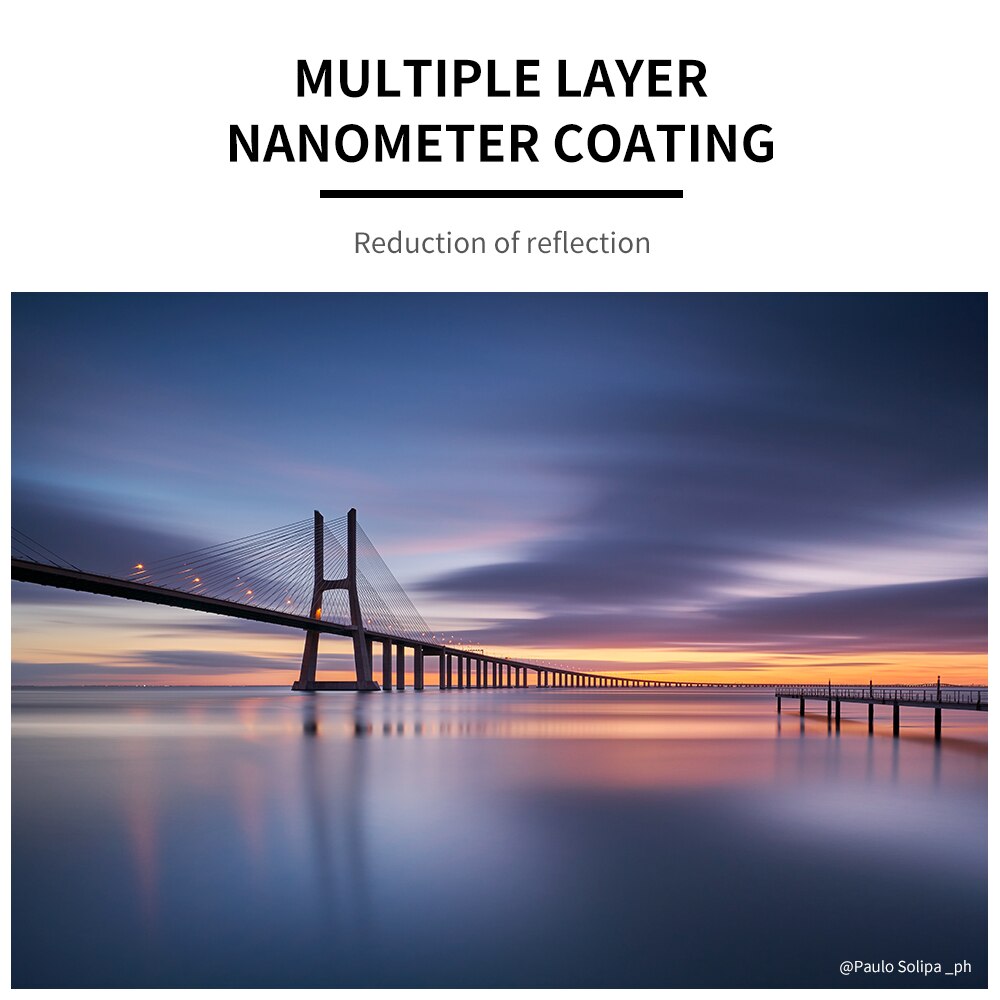 K &amp; F Concept Hd Vaste ND64 Filter Camera Lens Multi-layer Nano X Coating Filter Dichtheid 49Mm 52Mm 58Mm 62Mm 67Mm 72Mm 77Mm 82Mm