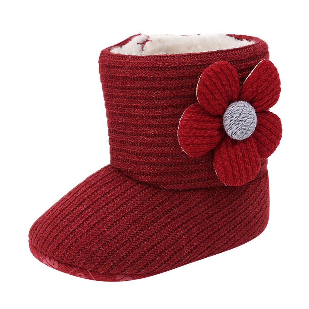Baby Girl Keep Warm Plush Soft Snow Boots Soft Crib Shoes kids shoes детская обувь обувь детская Soft Sole Causal Shoes#E20: Red / 3.5