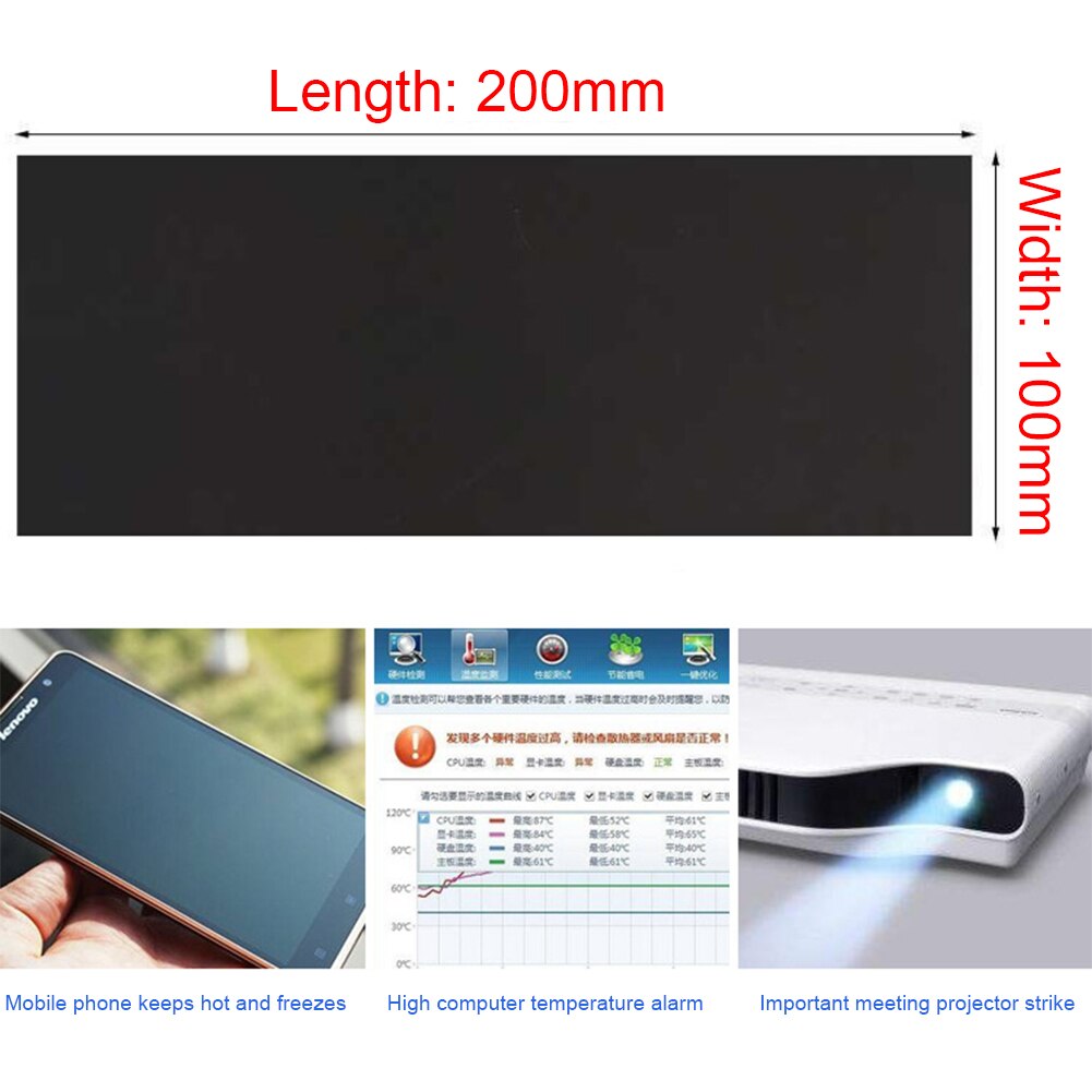 100x200x0.07mm Film Cooling Chip Graphite Sheet Sticker High Thermal Conductivity Multipurpose Flexible For Computer Lightweight