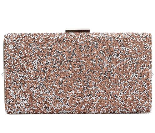 Pochette en strass pour femmes, sac à main de luxe Gillter de soirée, pochette en diamant, portefeuille de jour de mariage: champagne