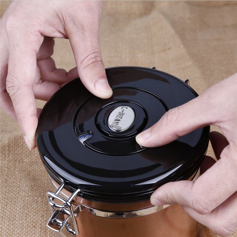 Stainless Steel Airtight Sealed Canister Coffee Flour Sugar Container Holder Can Storage Bottles Jars For Coffee Bean