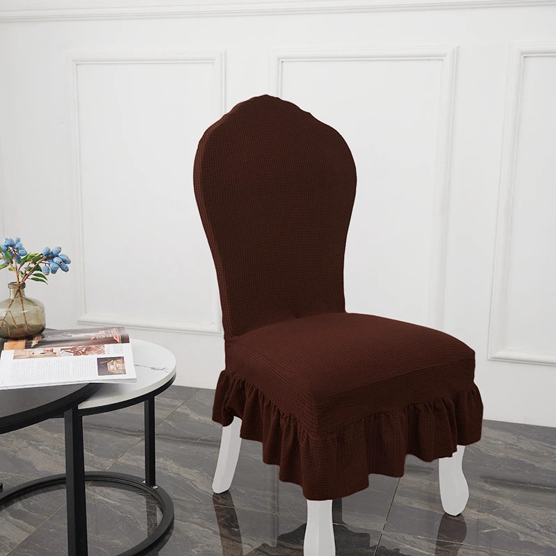 Rok Stoelhoes in Europese stijl Verdikte eettafel en stoelhoes Elastische rok Hotel Restaurant stoel beschermhoes: Blauw