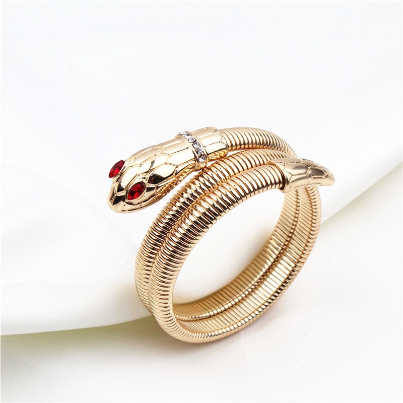 F. J4Z Neue Frauen Armbänder Goldene Legierung Schlange Armreifen Armbänder Vintage Stunning Hand Schmuck Bransoletka Kobieta