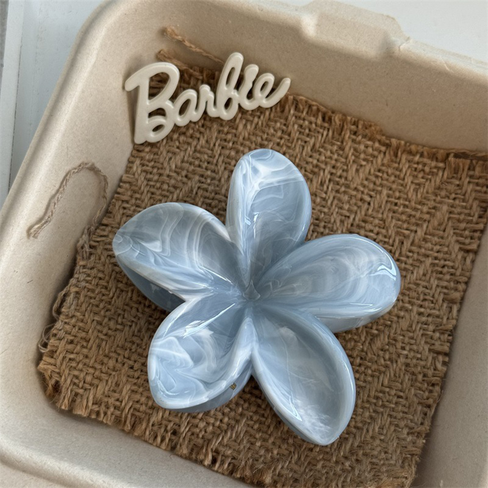 Gradient Flower Hair Clip Beach Hairpins Flower Claw Clips Hawaiian Style Headwear Summer Flower Hairpins Girls Hair Accessories: Black Gun Plated