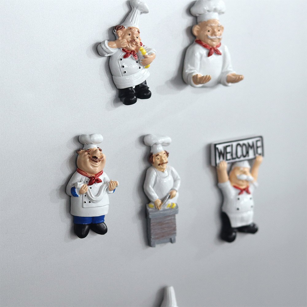 Magnetic Refrigerator Stick Cartoon Character Chef Refrigerator Fridge Magnet 3D Character Lovely Decoration Collection