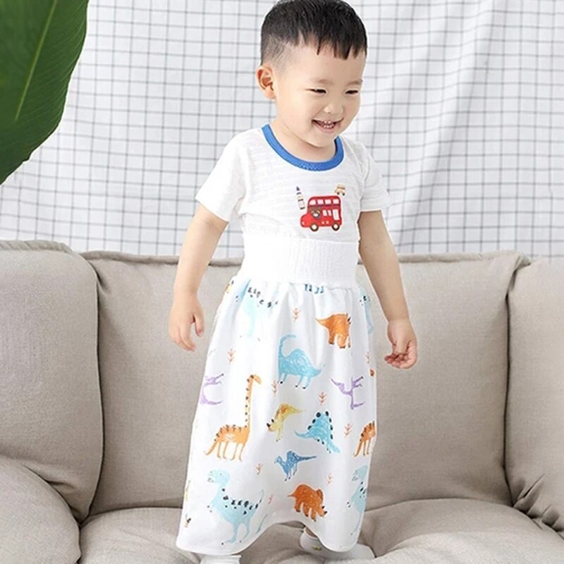 Comfy Children Diaper Skirt Shorts 2 in 1 Anti Bed-wetting Washable Cotton Potty Training Nappy Pants Waterproof Bed Clothes for