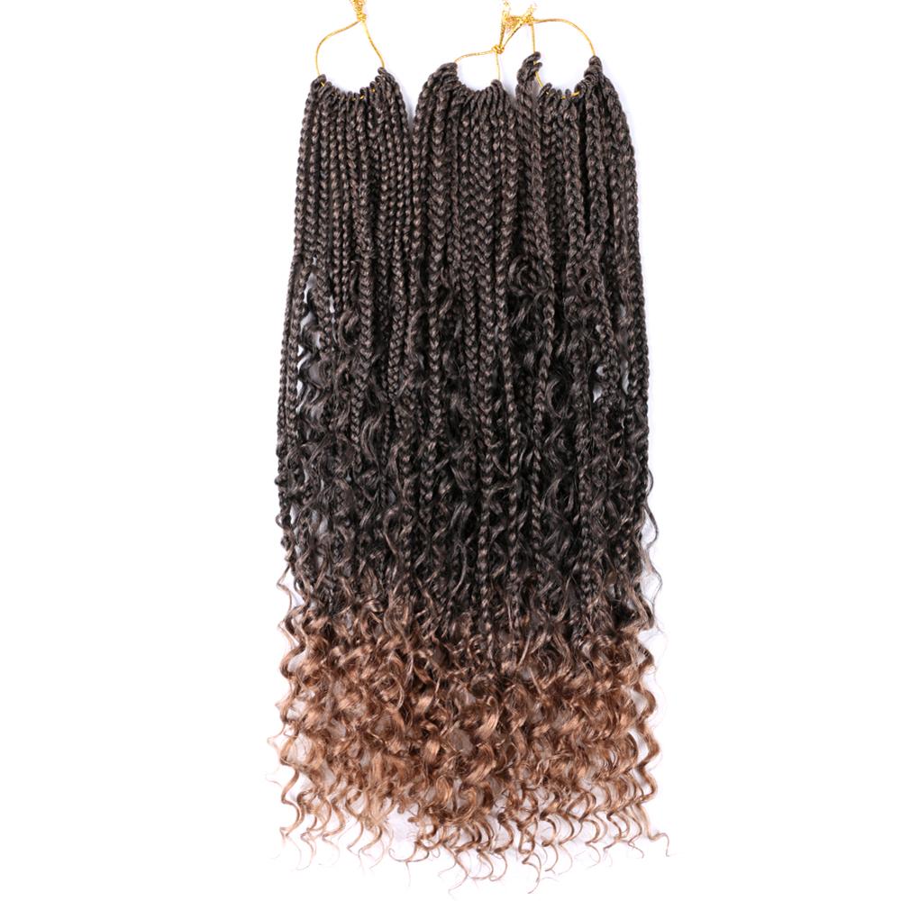 Messy Box Braids Hair Extension Long Length 22inch 24strands Ombre Braids Hair Crochet: T1/27 / 4Pcs/Lot
