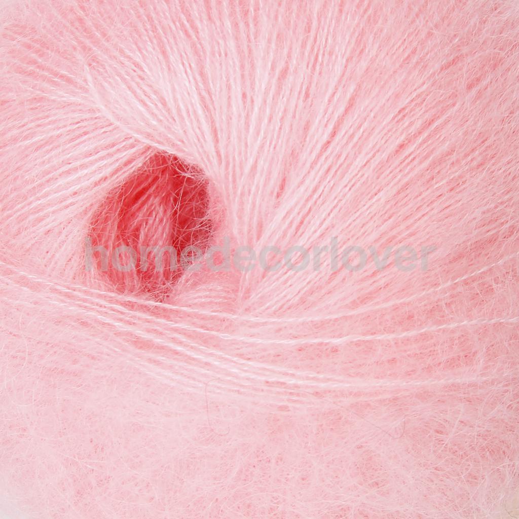 Fil à tricoter en laine de cachemire rose, 1 écheveau de Mohair Angola, couture,