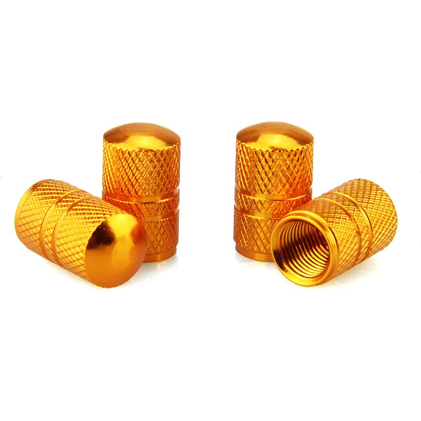 4 sztuk opona samochodowa nakładka na wentyle w kole opona bezdętkowa wentyle zaworu powietrznego dla samochodów Moto rower uniwersalne pyłoszczelne czapki z zabezpieczeniem przeciw kradzieży: złoto