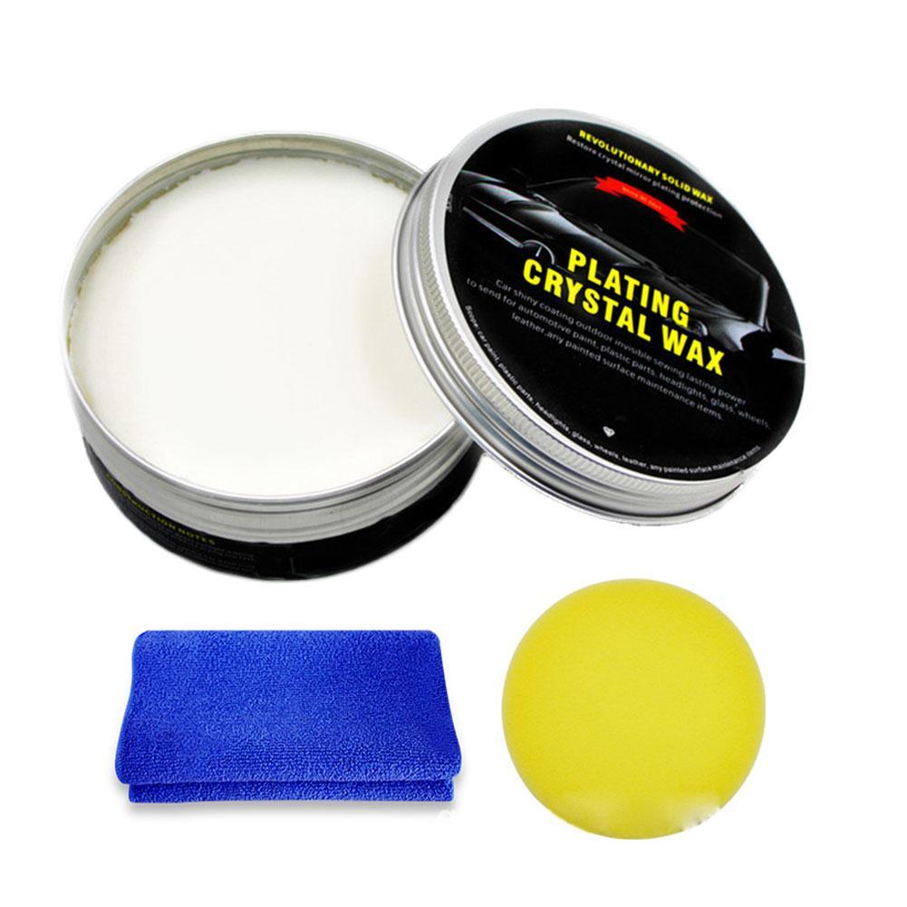Juego de cera de Carnauba Chapado en cristal para coche, reparación de esponja de cera de Carnauba brillante duro con recubrimiento de pintura y cuidado, Tiny Toalla de rascar mantenimiento M5X5: white