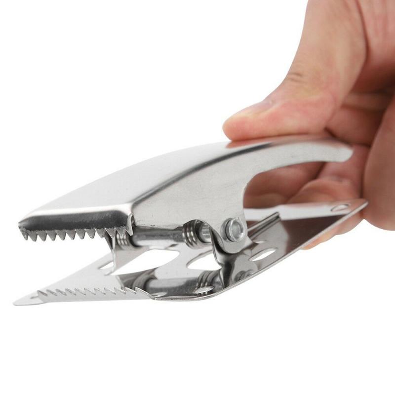 Stainless Steel Fish Fillet Clamp Deep-jaw Fish Tail Clip With Mounting Screws For Fishing Board Pesca Fish Cleaning Tools