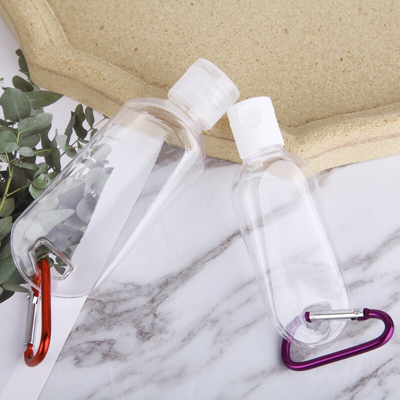 30ml 50ml Refillable Bottles with Hook Hand Sanitizer Containers Travel Bottles Alcohol Container Transparent Bottle Random Hook