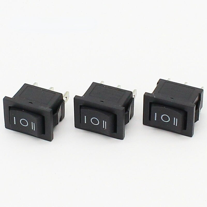 3 position rocker switch 3 pins on off on snap switch 5pcs