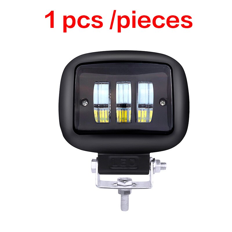 AILEO-luces led para coche, barra de luz de trabajo de 12V, 24V, 30W, 6000k, todoterreno, ATV, yate, 4x4: 1 pcs Black Square