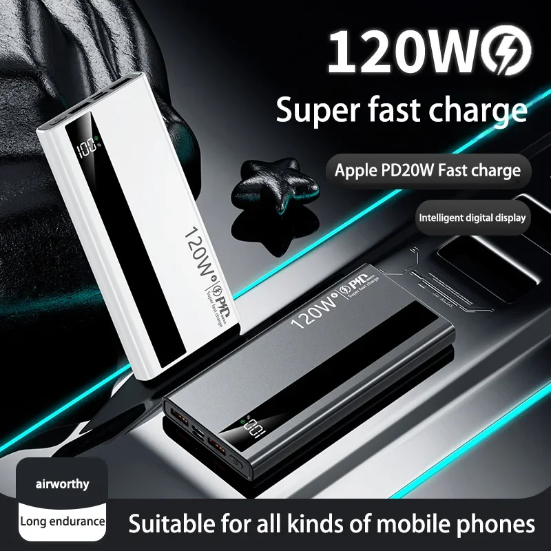 Xiaomi 500000 mAh 120 W Hoge Capaciteit PowerBank Super Snel Opladen Draagbare Externe Batterij Powerbank voor iphone Huawei 2025
