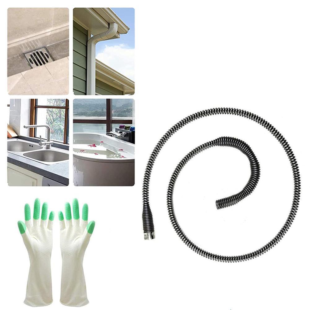 1M Pipe Spring Dredge Sewer Dredge Spring Electric Drill Drain Cleaners Machine Extension Sewer Dredger Spring With Connectors