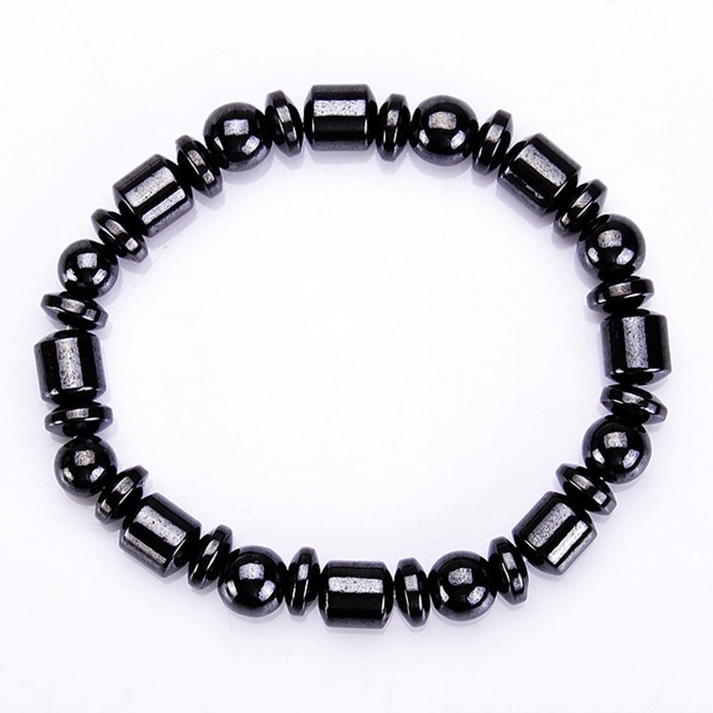 Magnetic Therapy Bracelet for Weight Loss Round Black Stone Health Care Bracelet Men Women Bracelets Bangles Yoga Jewellry