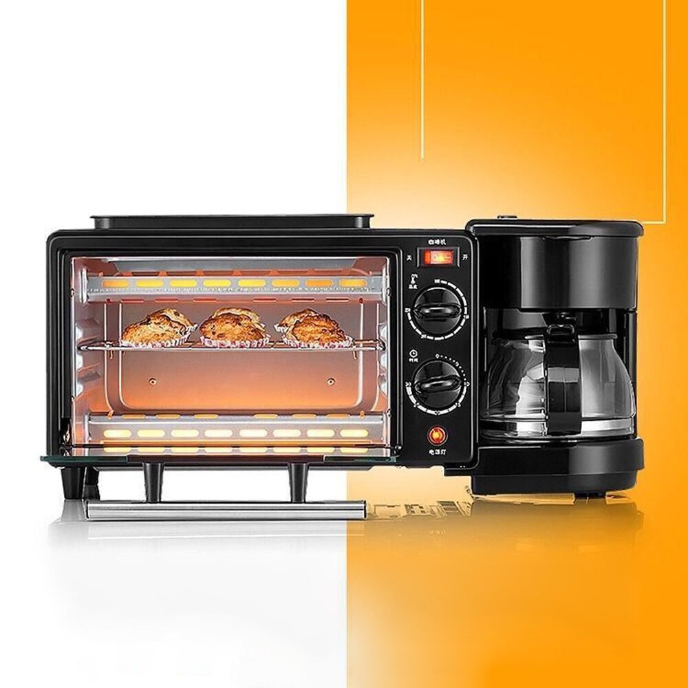 Multifunctionele Ontbijt Machine Volledige Automatische Bakken Machine Infuus Koffiezetapparaat Huishoudelijke Brood Pizza Koekenpan Broodrooster