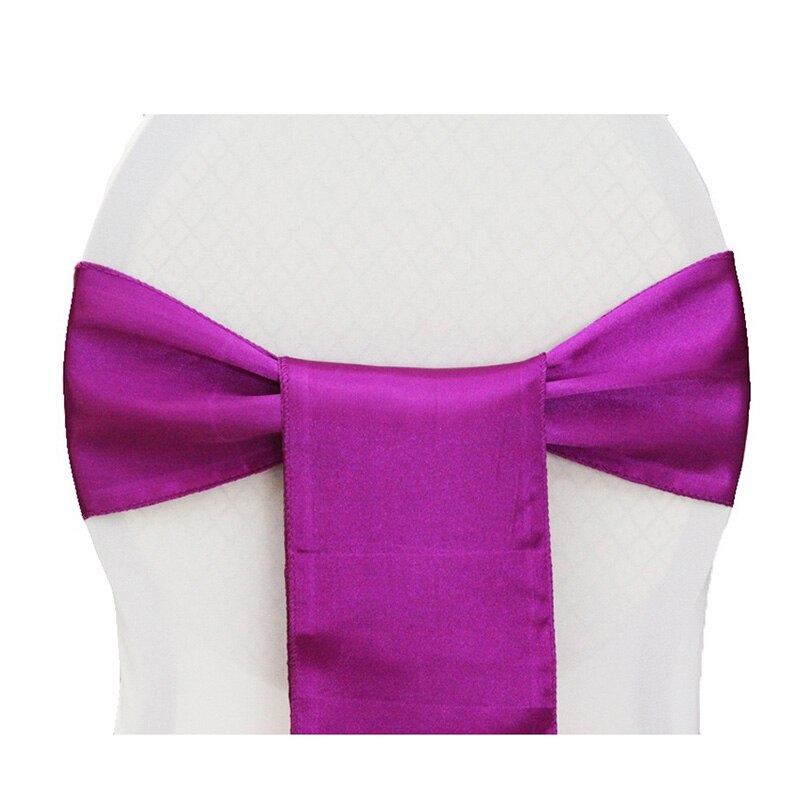 Freies 25 teile/los Hochzeit Stühle Knoten Schärpe Satin- Stoff Stuhl Schärpen Bogen Abdeckung Für Hochzeit Partei Bankett Veranstaltung Dekorationen: Pflaume